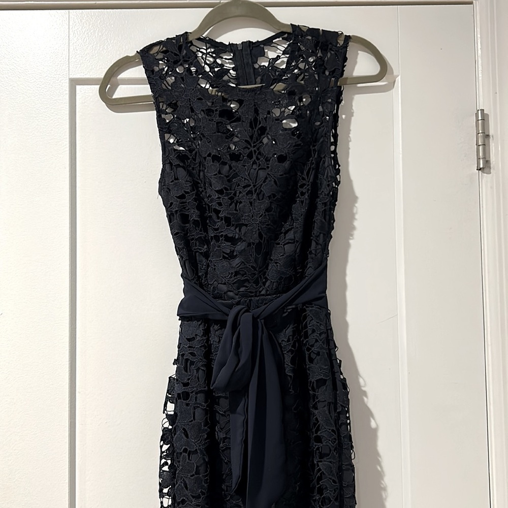 Navy Blue Laced Midi Dress, size 4 with tag